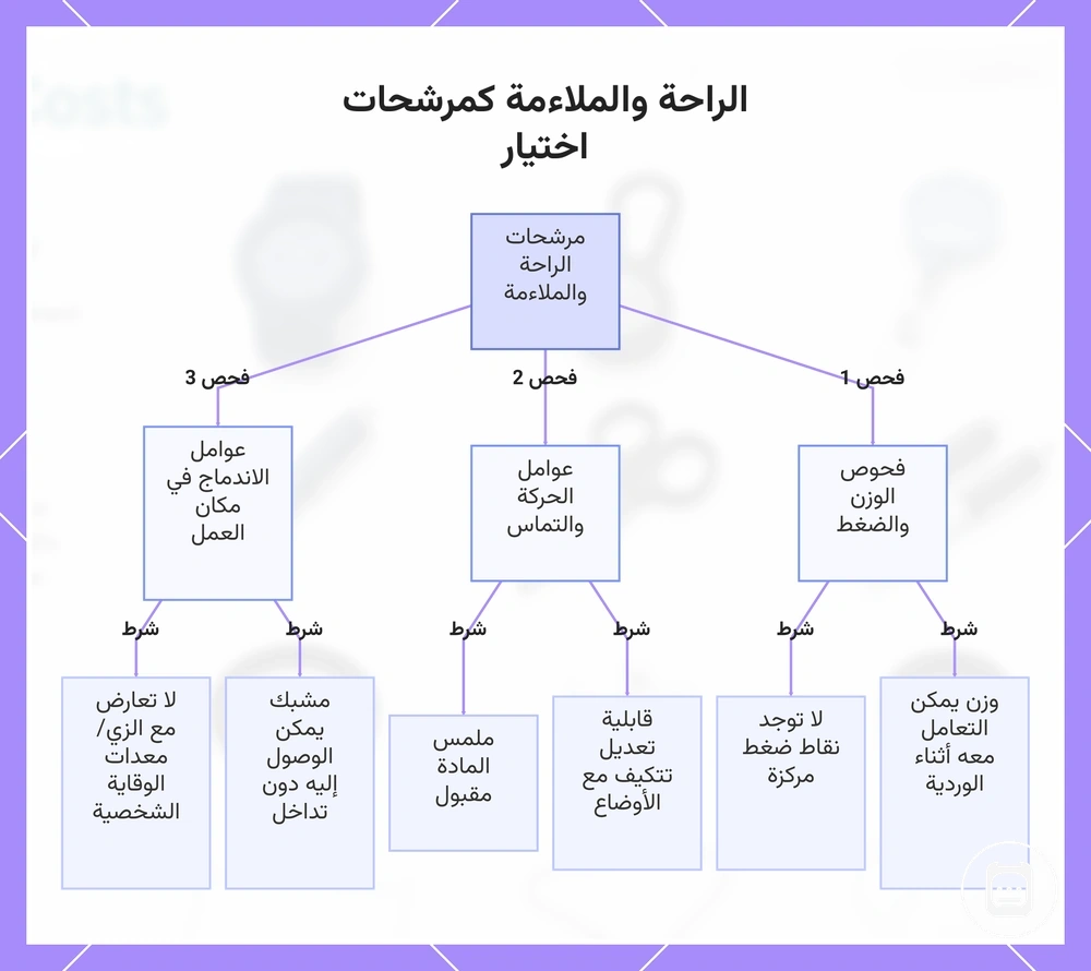 الراحة والملاءمة كمرشحات اختيار