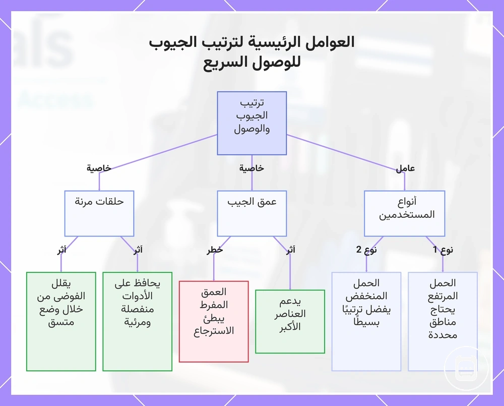 العوامل الرئيسية لترتيب الجيوب للوصول السريع