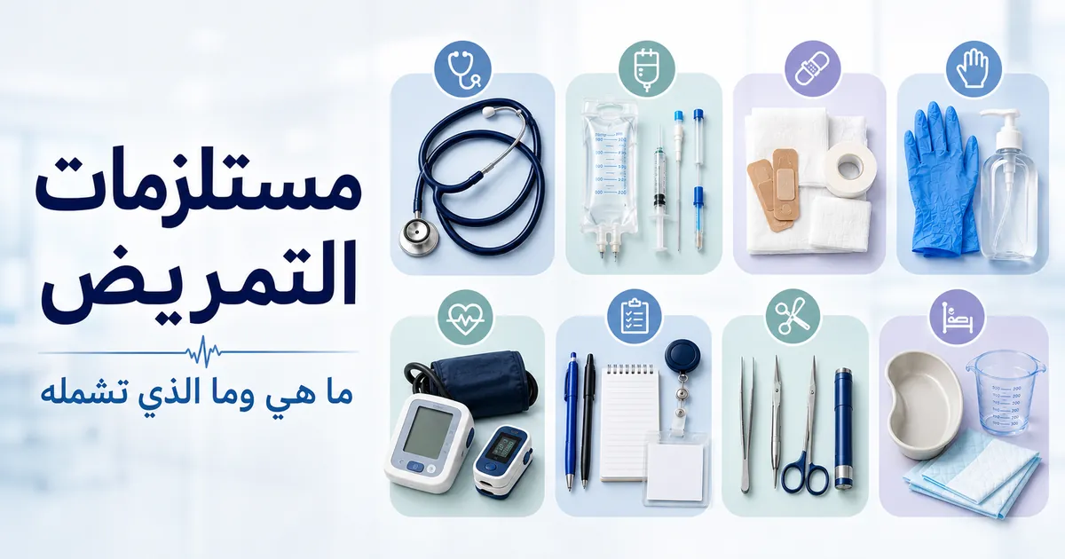 مستلزمات تمريض مجمعة حسب الوظيفة لشرح ما يستخدمه الممرضون أثناء العمل