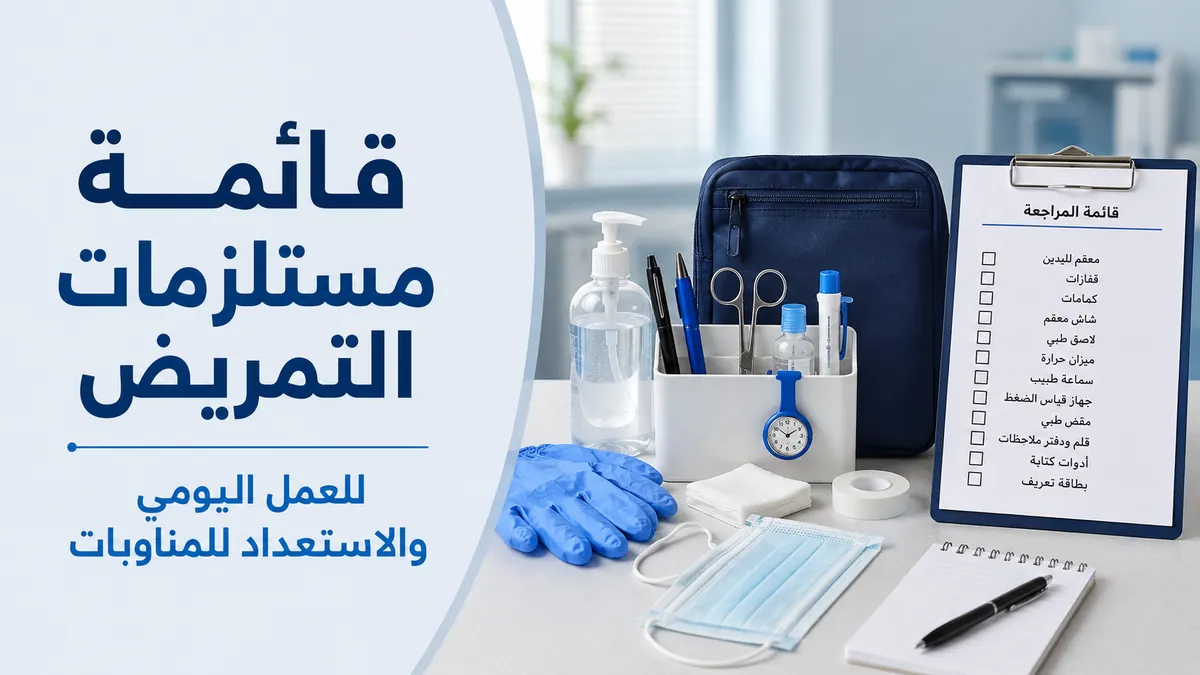 قائمة مستلزمات تمريض أساسية مرتبة للعمل اليومي والاستعداد للمناوبات