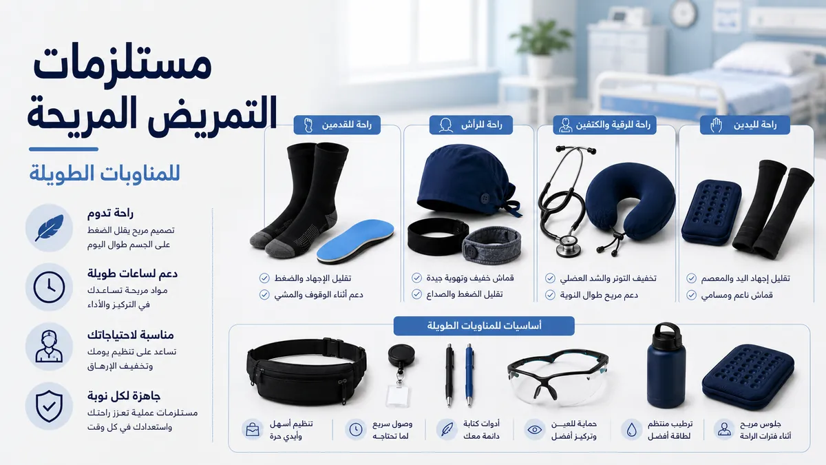 مستلزمات تمريض مريحة مختارة للمناوبات الطويلة والاستخدام لساعات ممتدة