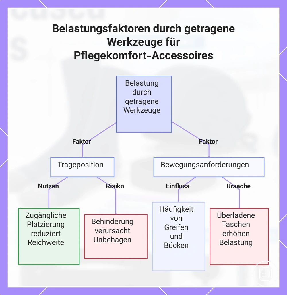 Belastungsfaktoren durch getragene Werkzeuge für Pflegekomfort-Accessoires