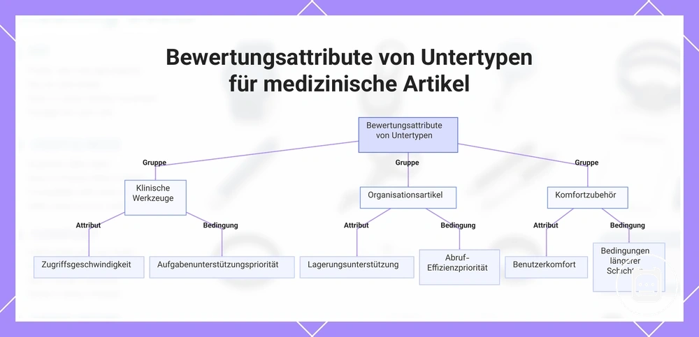 Bewertungsattribute von Untertypen für medizinische Artikel