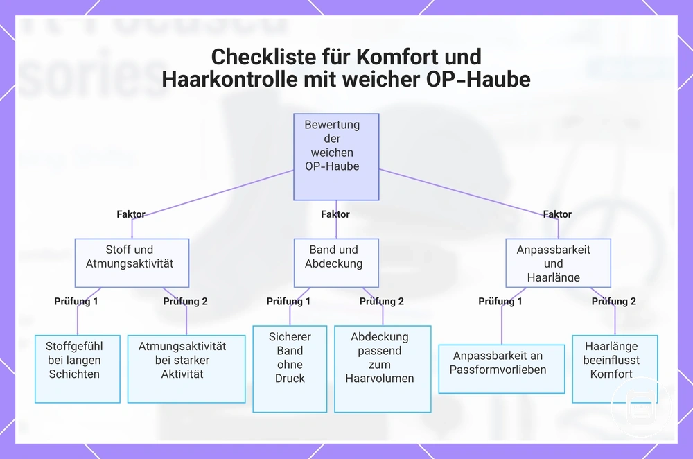 Checkliste für Komfort und Haarkontrolle mit weicher OP-Haube