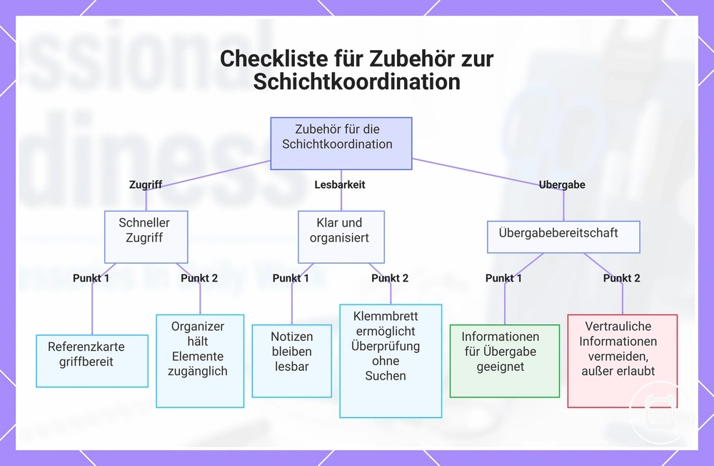 Checkliste für Zubehör zur Schichtkoordination
