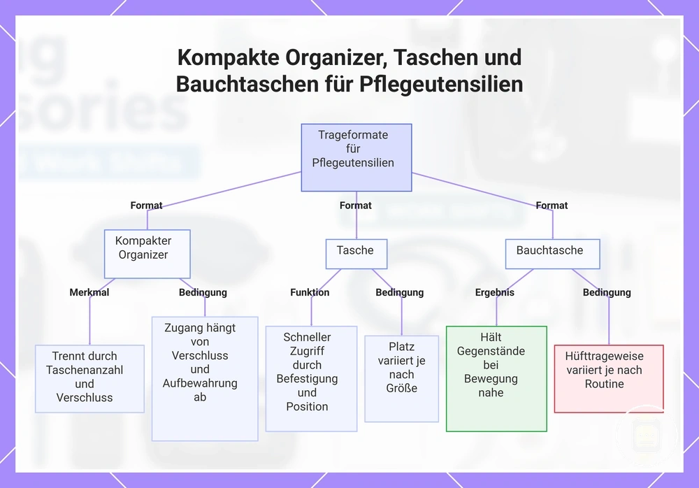 Kompakte Organizer, Taschen und Bauchtaschen für Pflegeutensilien