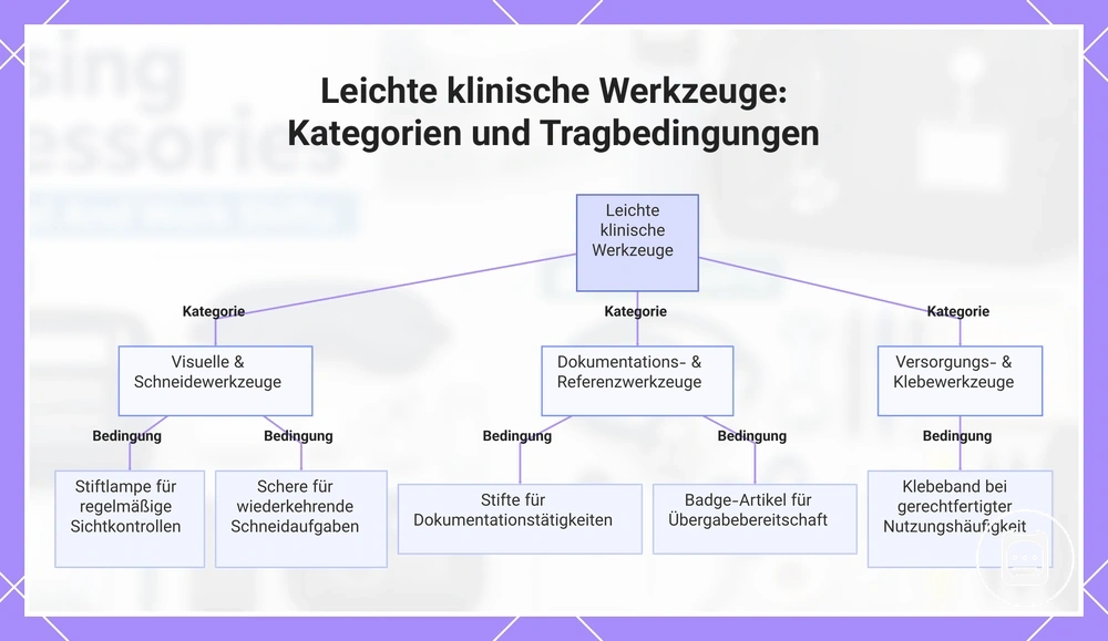 Leichte klinische Werkzeuge: Kategorien und Tragbedingungen