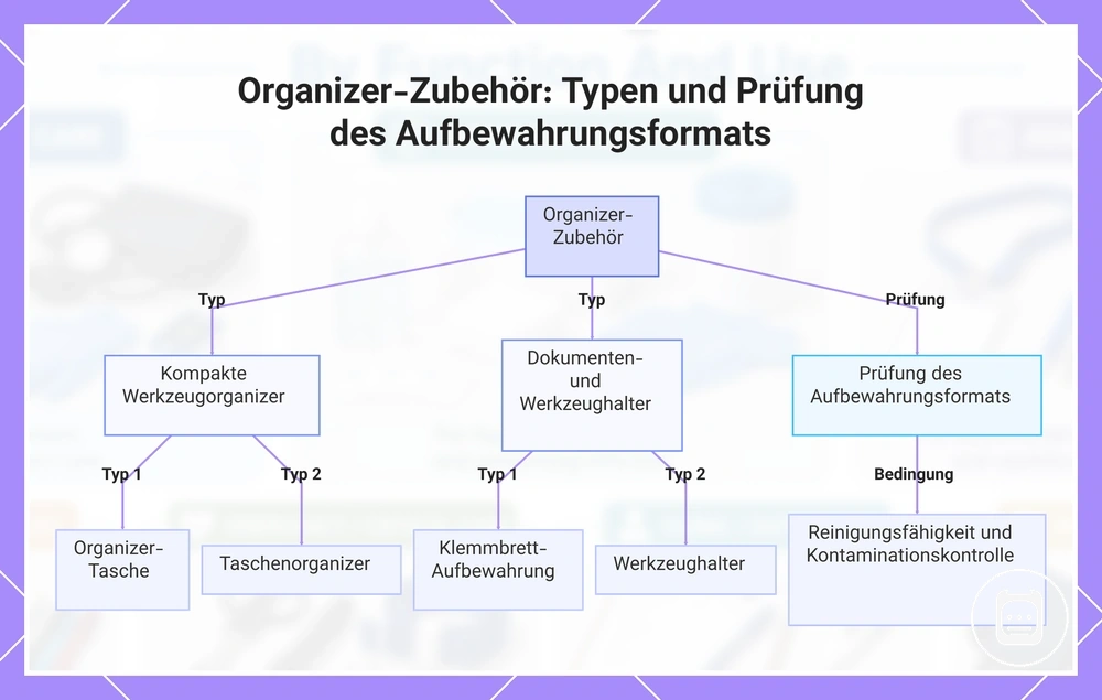 Organizer-Zubehör: Typen und Prüfung des Aufbewahrungsformats