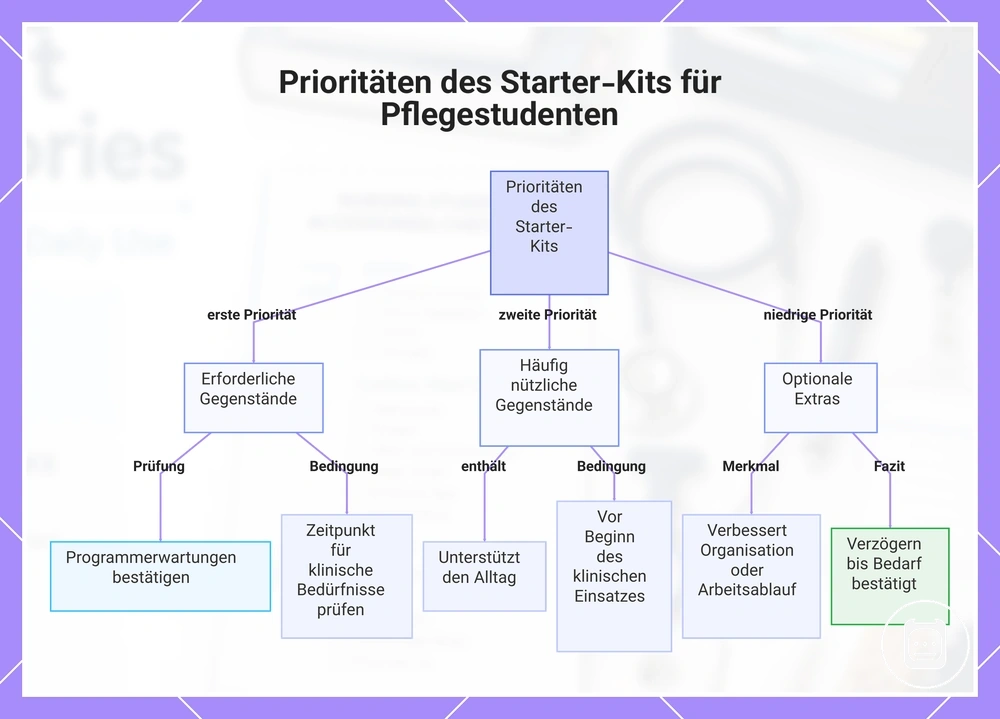Prioritäten des Starter-Kits für Pflegestudenten