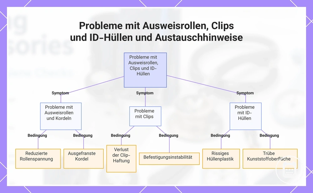 Probleme mit Ausweisrollen, Clips und ID-Hüllen und Austauschhinweise