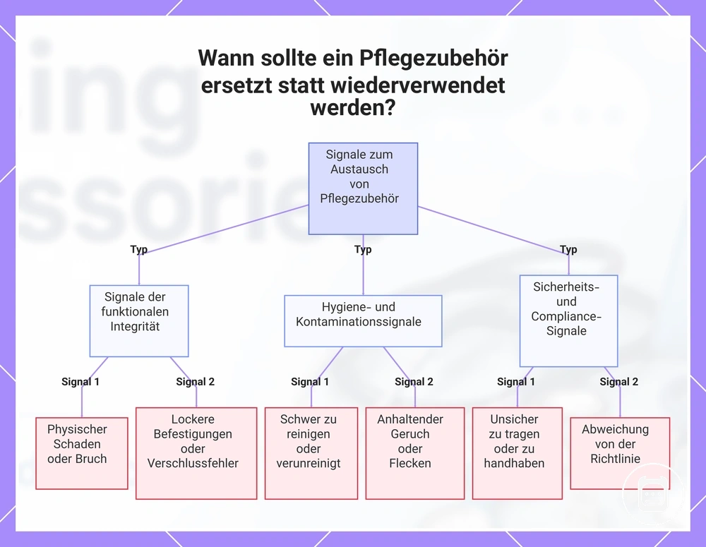 Wann sollte ein Pflegezubehör ersetzt statt wiederverwendet werden?