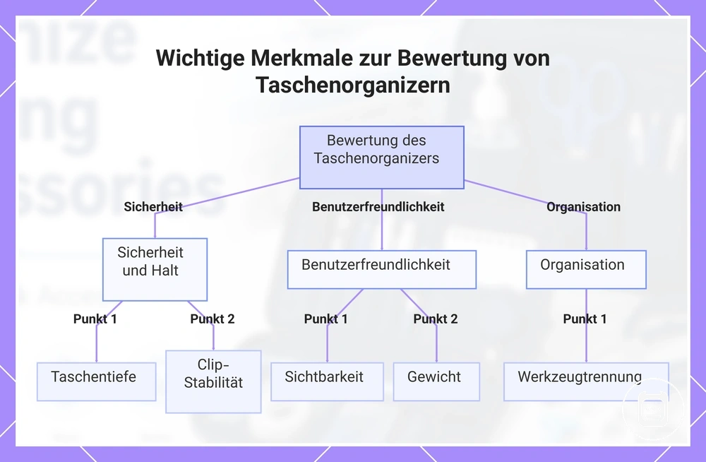 Wichtige Merkmale zur Bewertung von Taschenorganizern