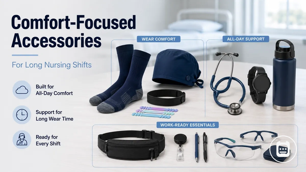 Comfort-focused nursing accessories selected for long shifts and extended wear