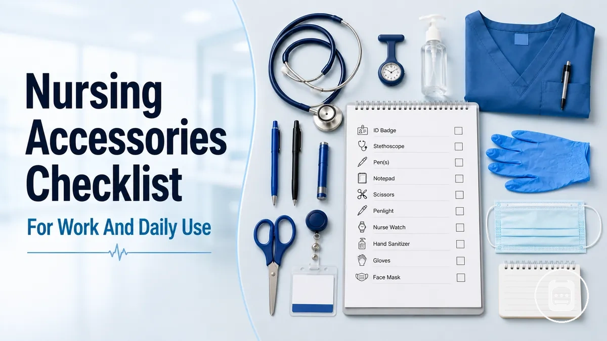 Essential nursing accessories checklist arranged for daily work and shift preparation
