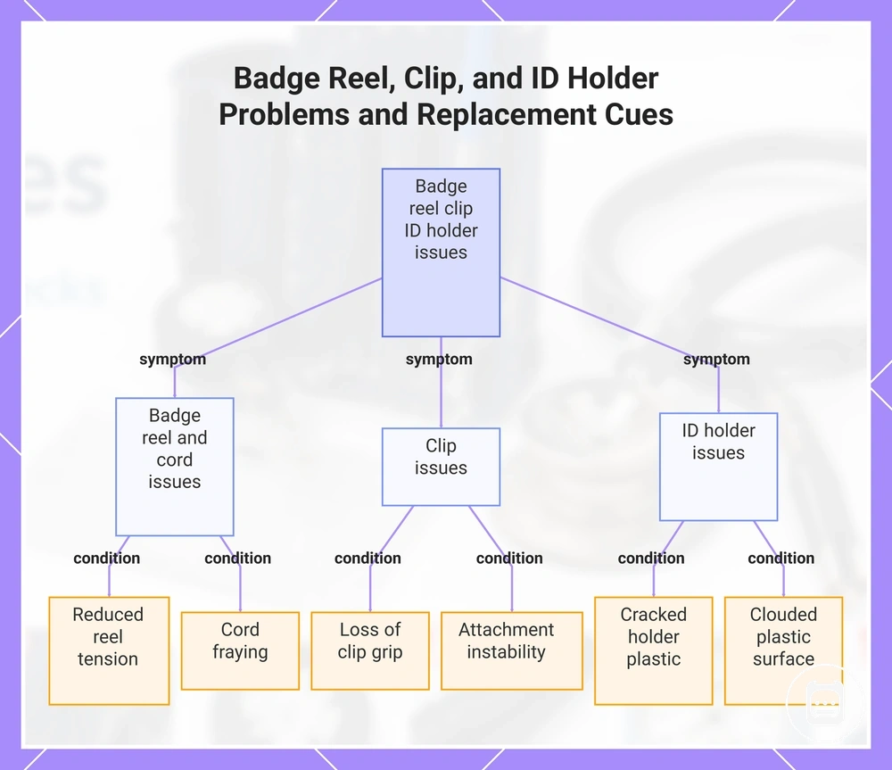 Badge Reel, Clip, and ID Holder Problems and Replacement Cues