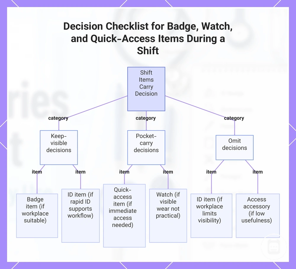 Decision Checklist for Badge, Watch, and Quick-Access Items During a Shift
