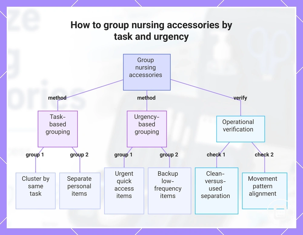 How to group nursing accessories by task and urgency