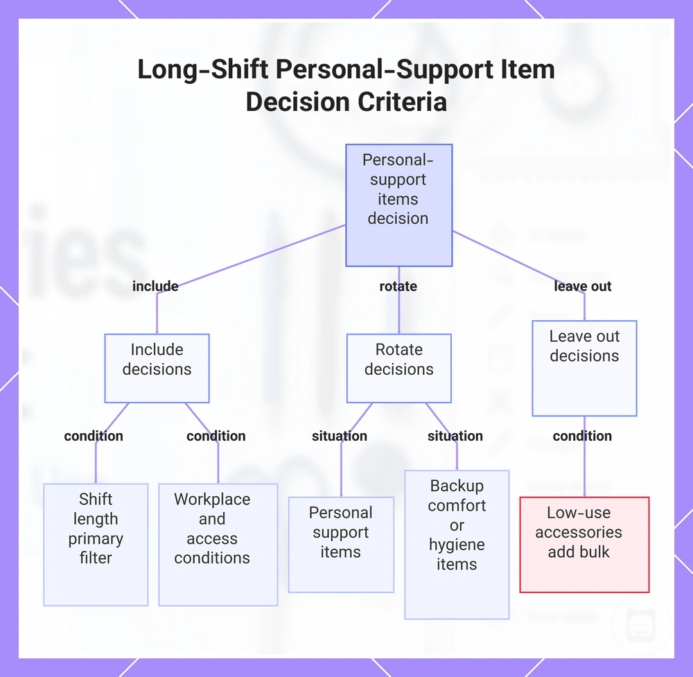 Long-Shift Personal-Support Item Decision Criteria