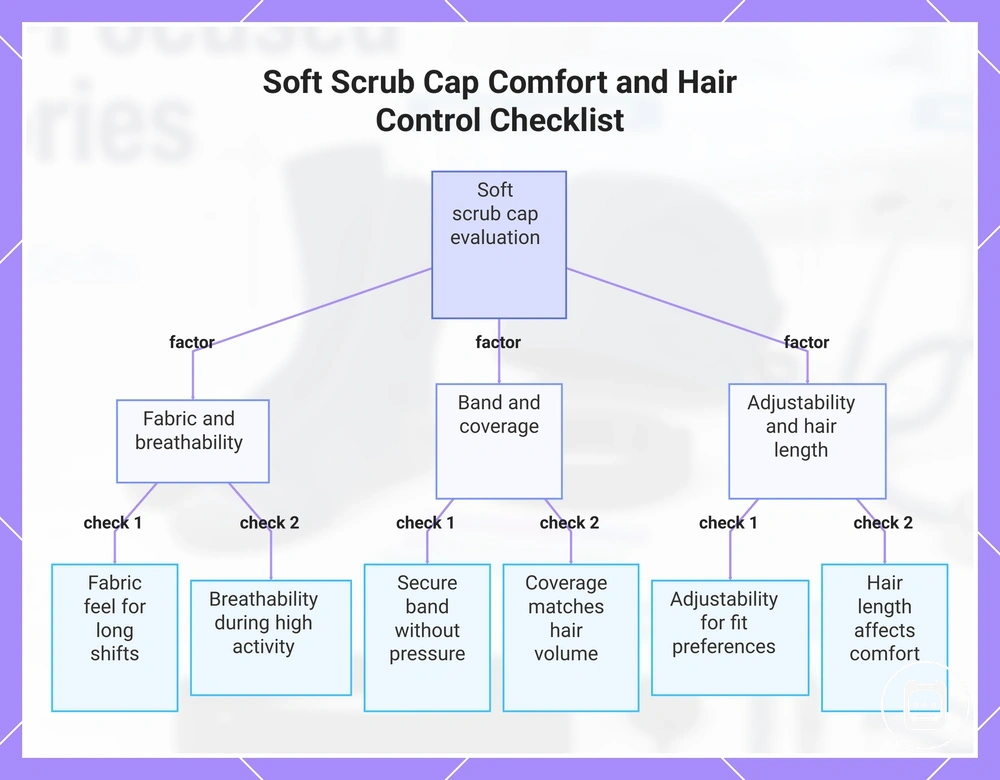 Soft Scrub Cap Comfort and Hair Control Checklist