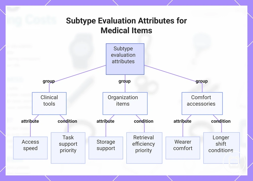 Subtype Evaluation Attributes for Medical Items