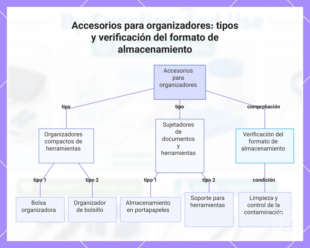 Accesorios para organizadores: tipos y verificación del formato de almacenamiento