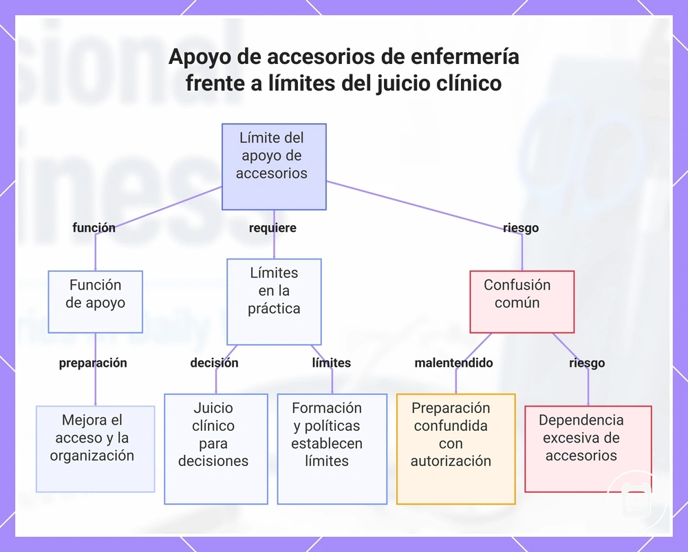 Apoyo de accesorios de enfermería frente a límites del juicio clínico