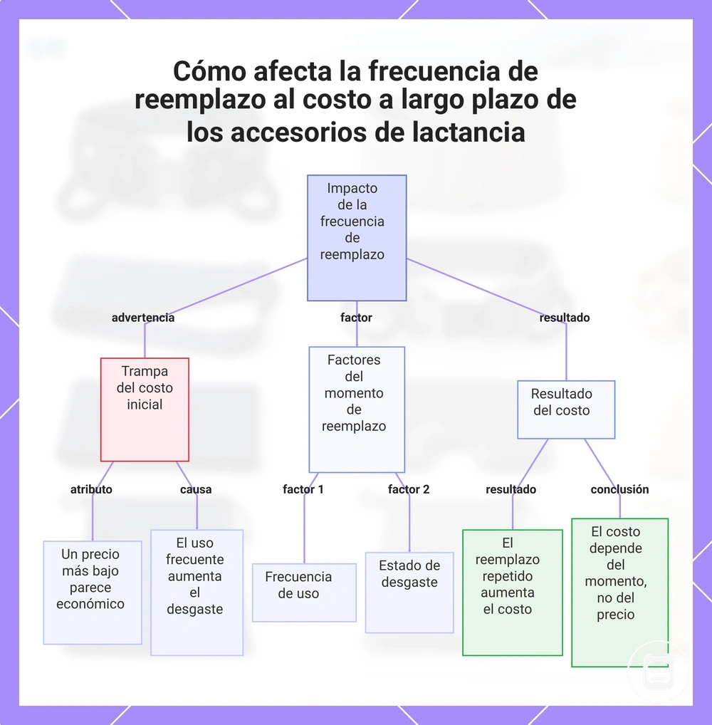Cómo afecta la frecuencia de reemplazo al costo a largo plazo de los accesorios de lactancia