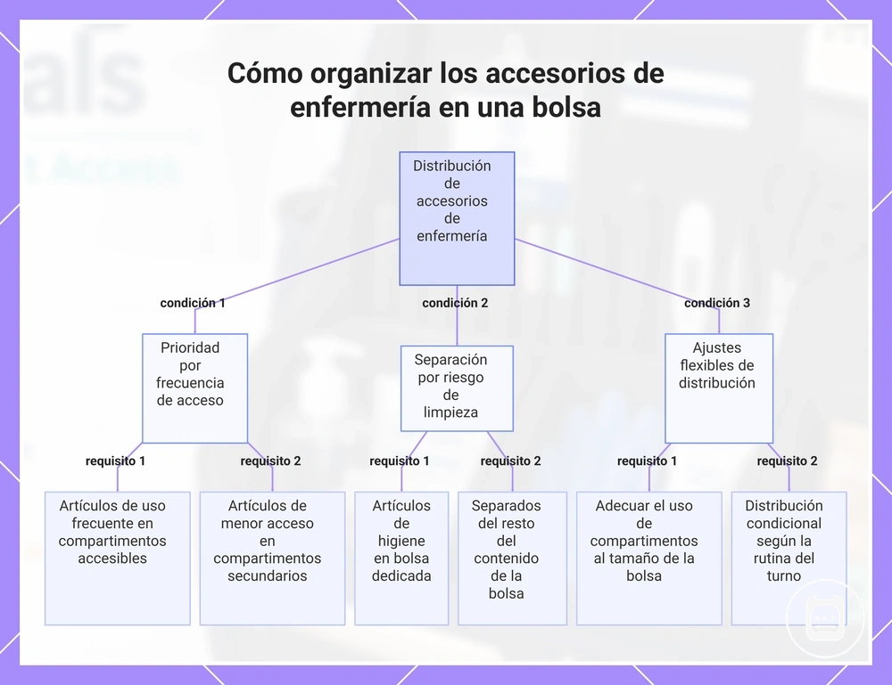 Cómo organizar los accesorios de enfermería en una bolsa