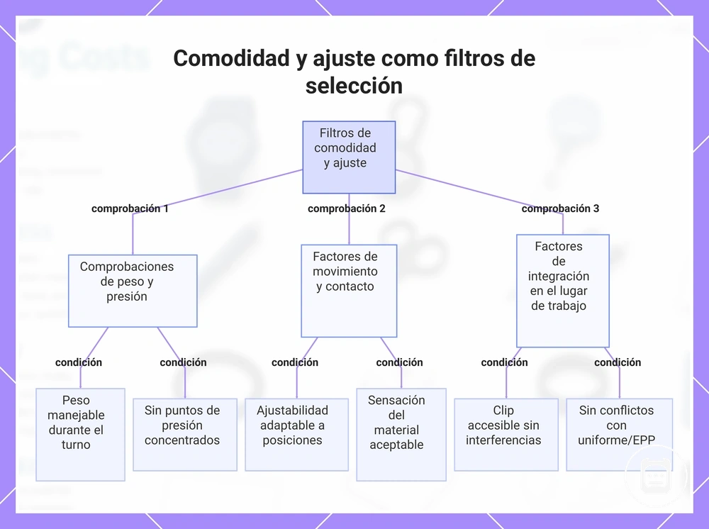 Comodidad y ajuste como filtros de selección