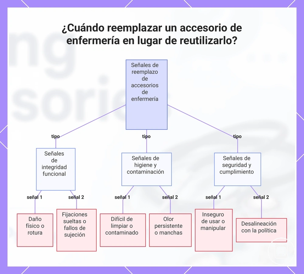 ¿Cuándo reemplazar un accesorio de enfermería en lugar de reutilizarlo?