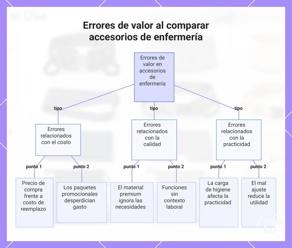 Errores de valor al comparar accesorios de enfermería