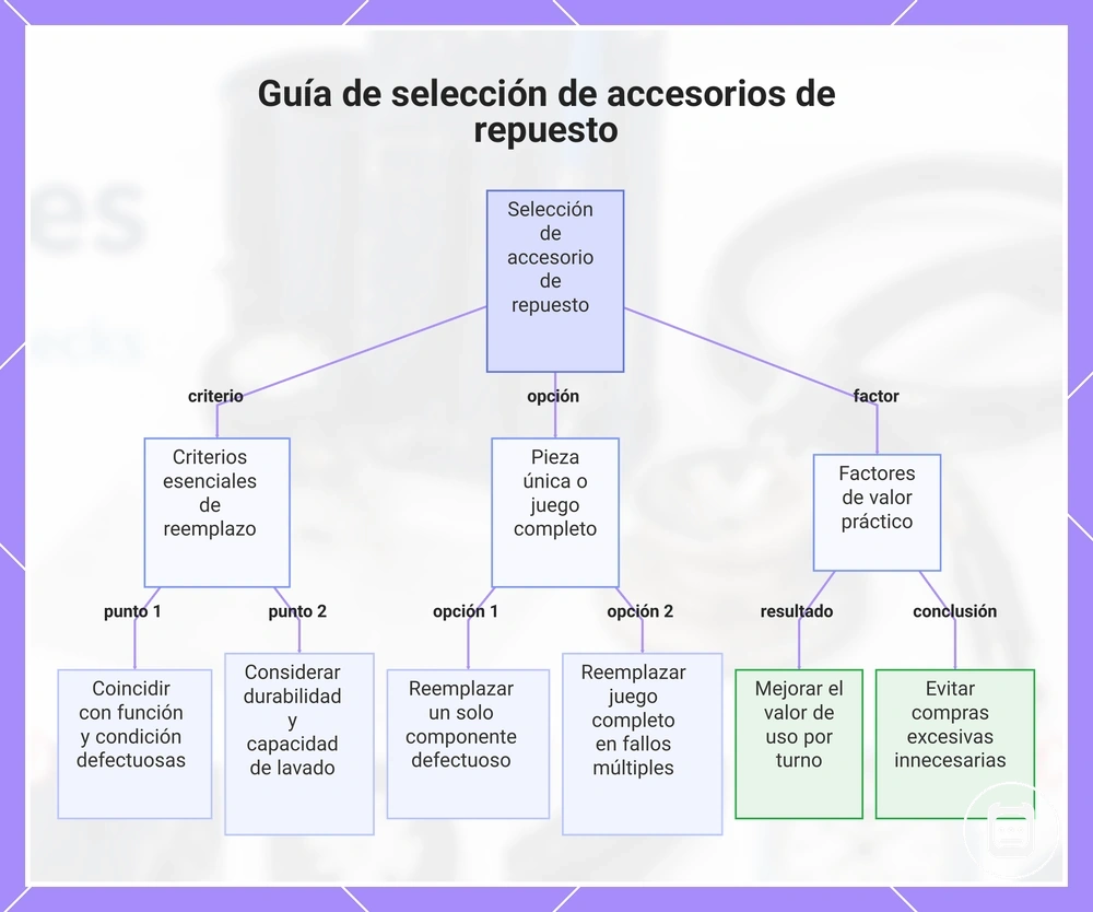 Guía de selección de accesorios de repuesto