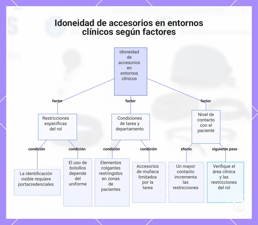 Idoneidad de accesorios en entornos clínicos según factores