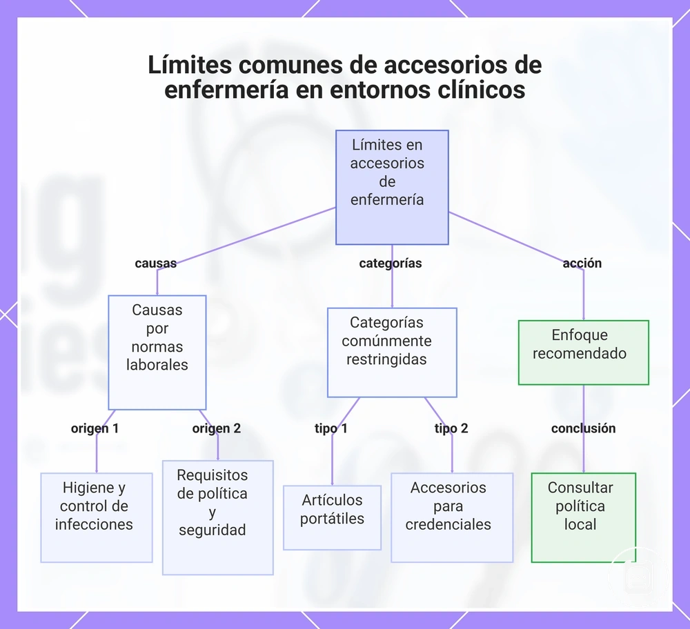 Límites comunes de accesorios de enfermería en entornos clínicos