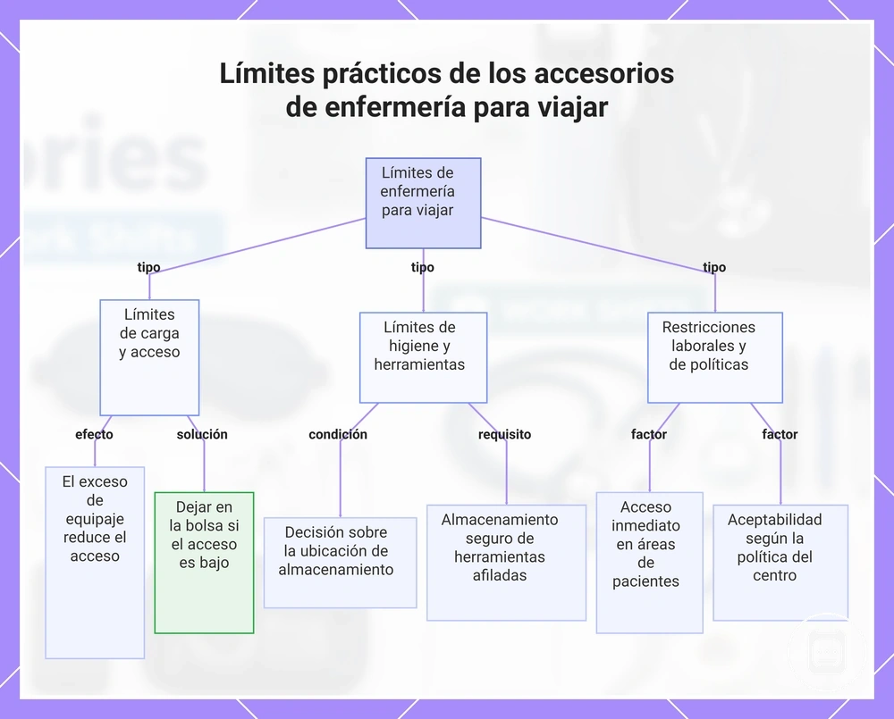 Límites prácticos de los accesorios de enfermería para viajar