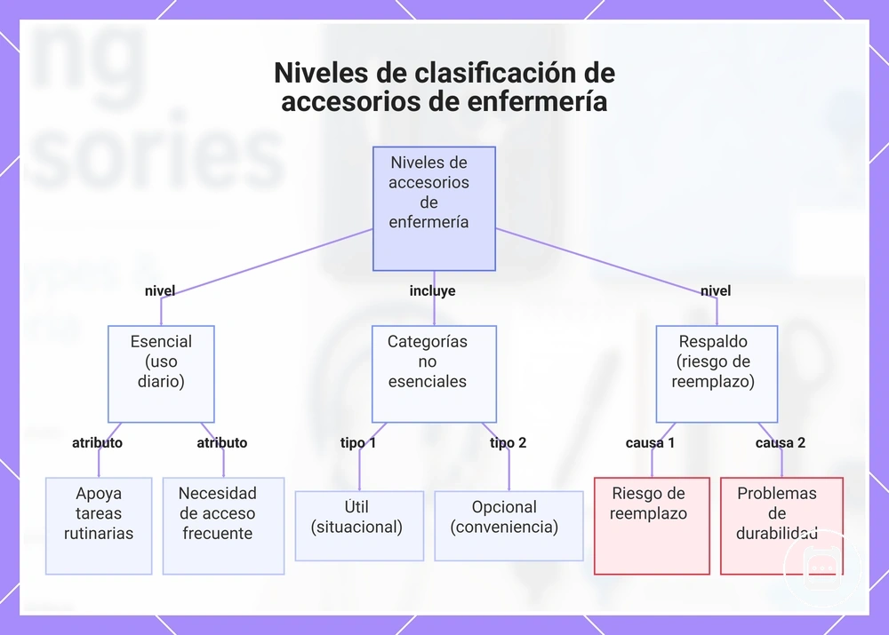 Niveles de clasificación de accesorios de enfermería