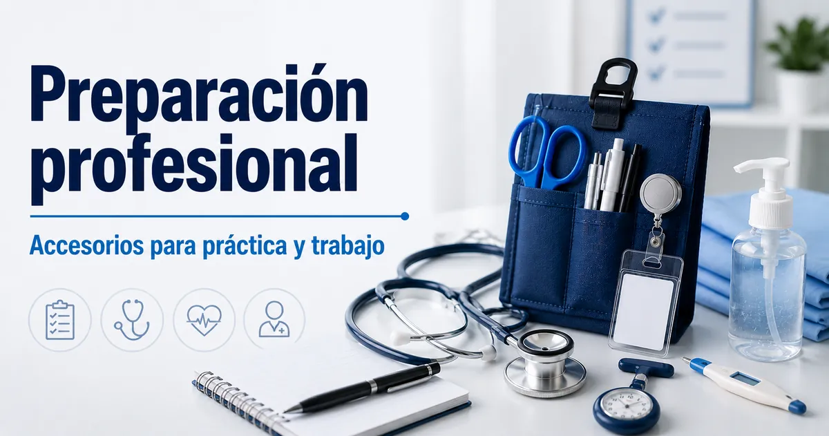 Accesorios de enfermería preparados para la práctica clínica, el trabajo diario y la organización profesional