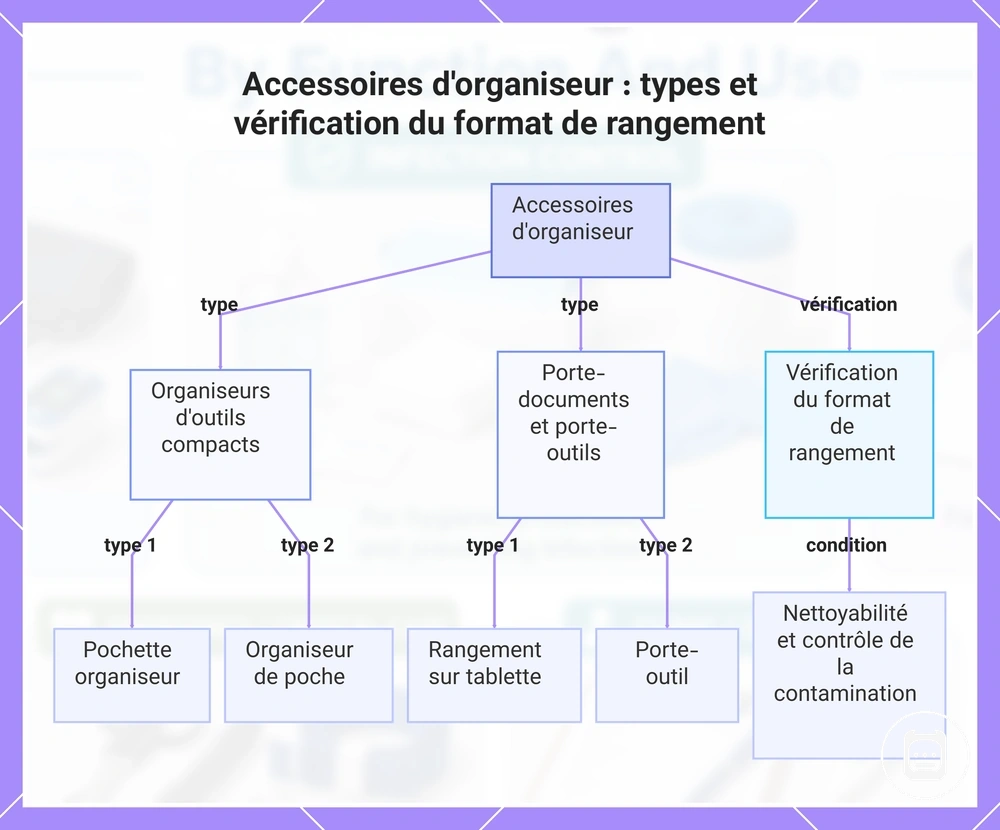 Accessoires d'organiseur : types et vérification du format de rangement