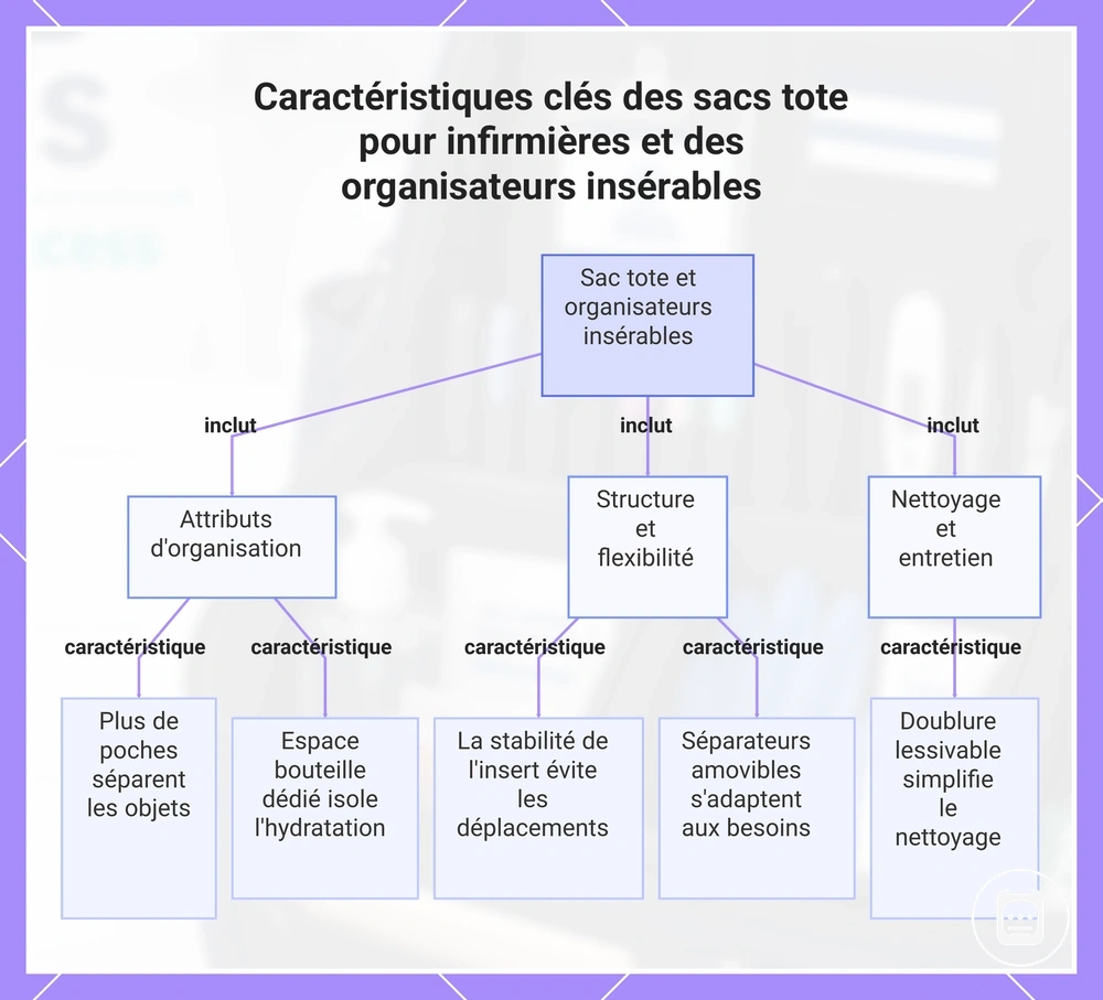 Caractéristiques clés des sacs tote pour infirmières et des organisateurs insérables