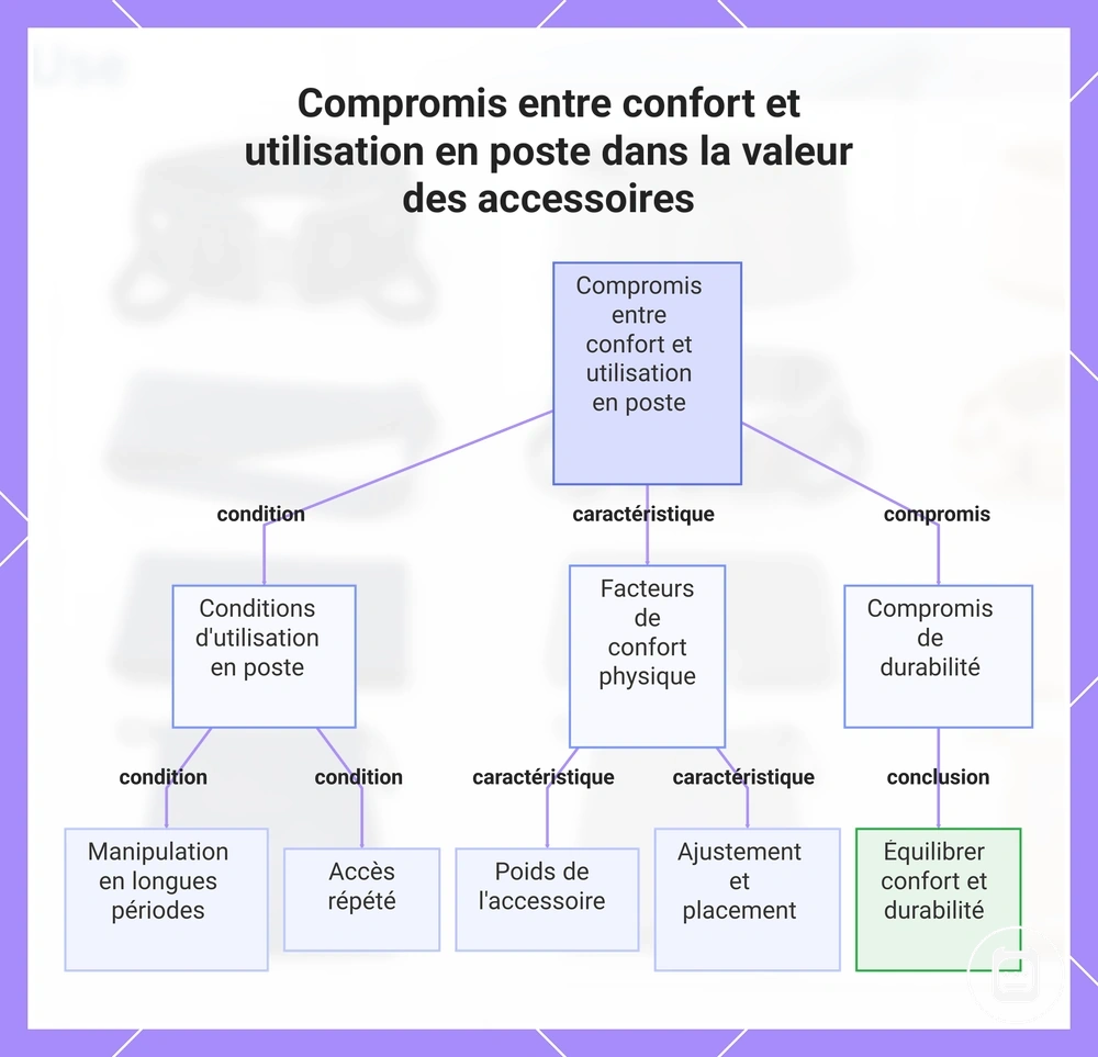 Compromis entre confort et utilisation en poste dans la valeur des accessoires