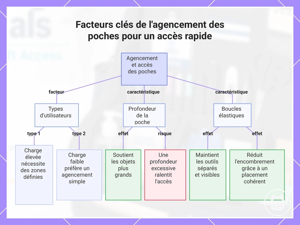 Facteurs clés de l'agencement des poches pour un accès rapide