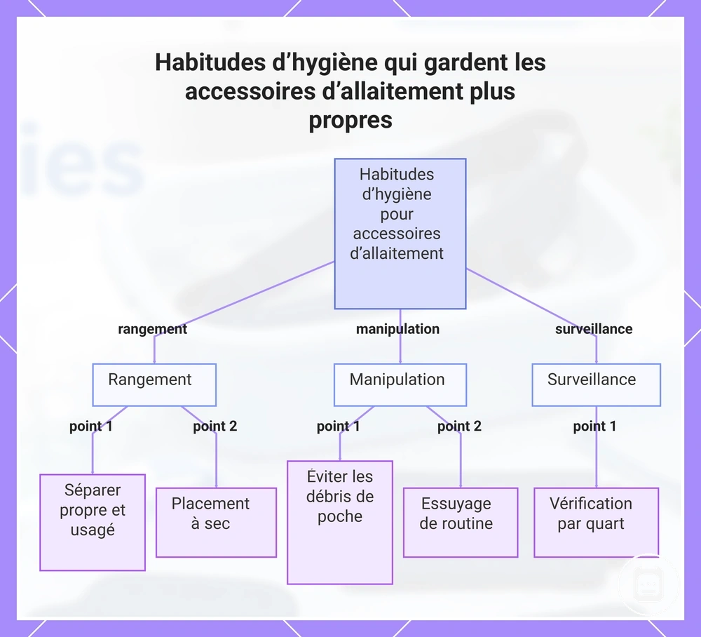 Habitudes d’hygiène qui gardent les accessoires d’allaitement plus propres