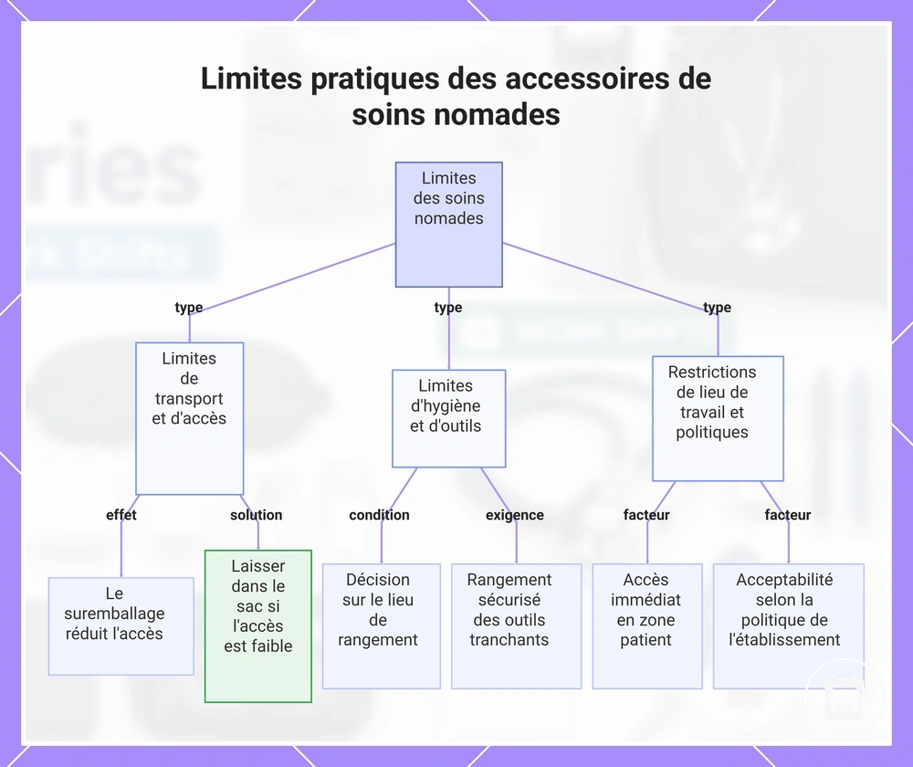Limites pratiques des accessoires de soins nomades