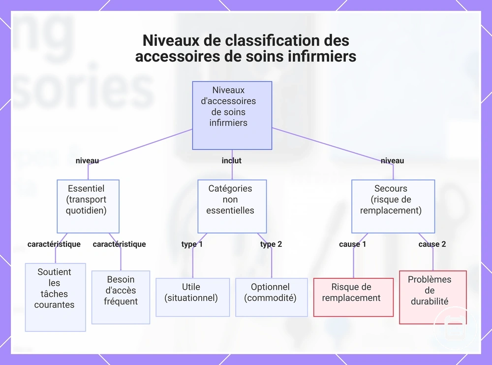 Niveaux de classification des accessoires de soins infirmiers