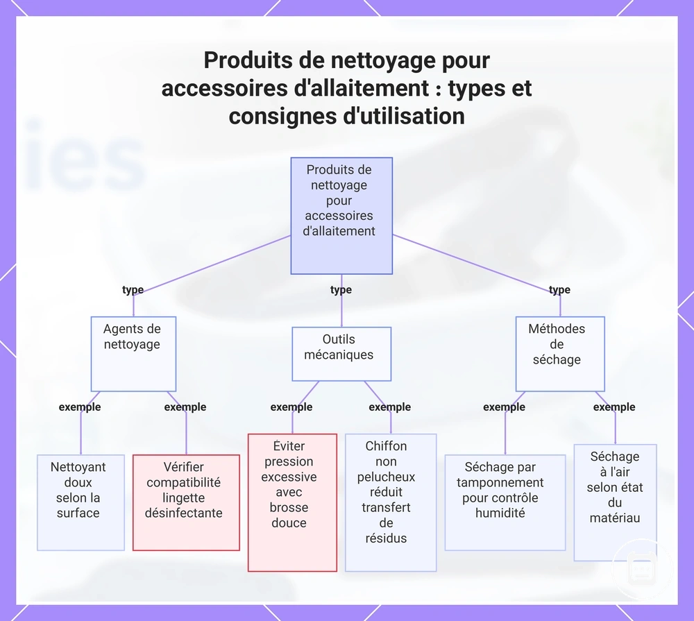 Produits de nettoyage pour accessoires d'allaitement : types et consignes d'utilisation