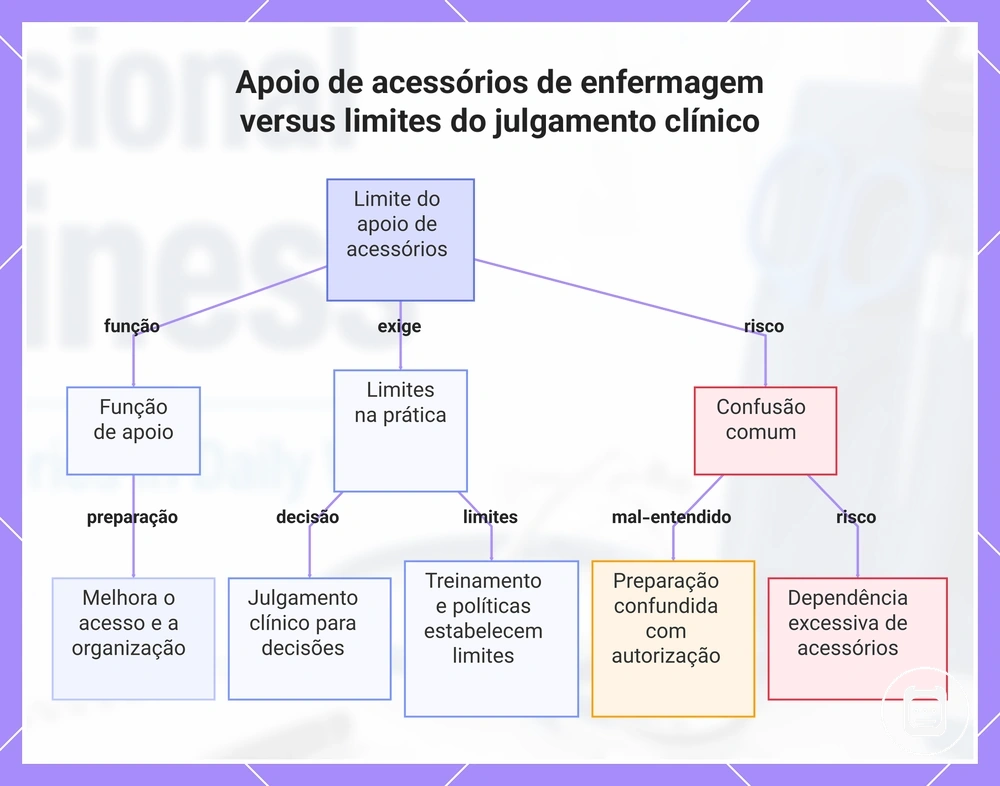 Apoio de acessórios de enfermagem versus limites do julgamento clínico
