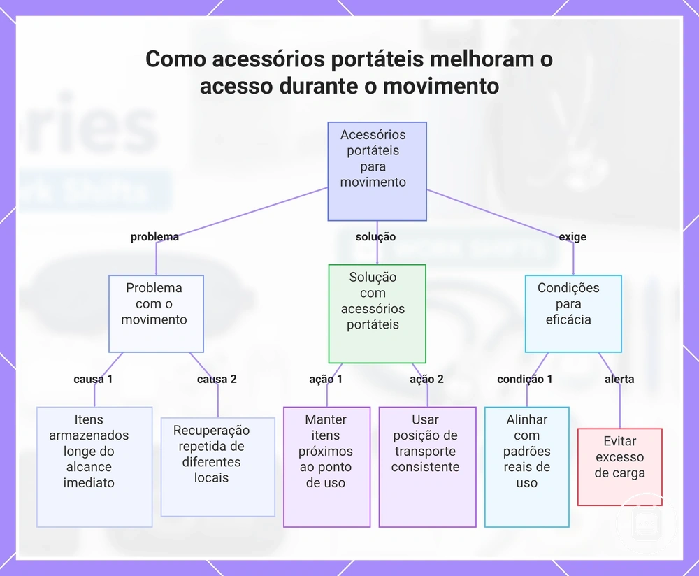Como acessórios portáteis melhoram o acesso durante o movimento