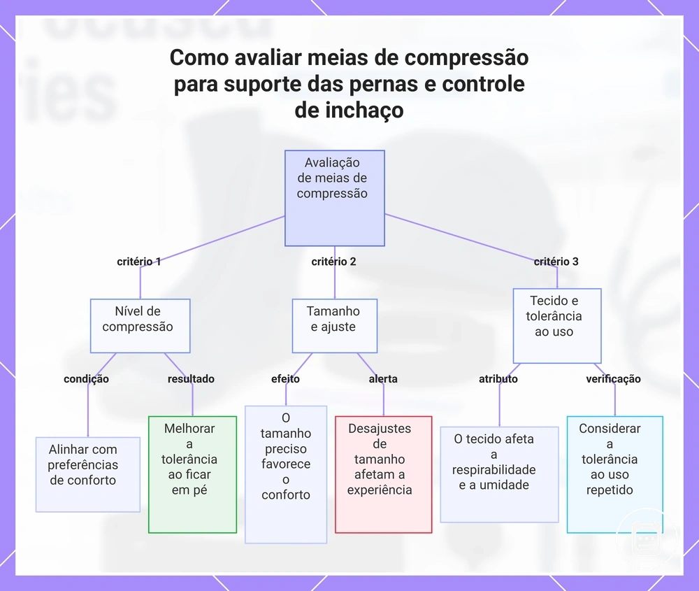Como avaliar meias de compressão para suporte das pernas e controle de inchaço
