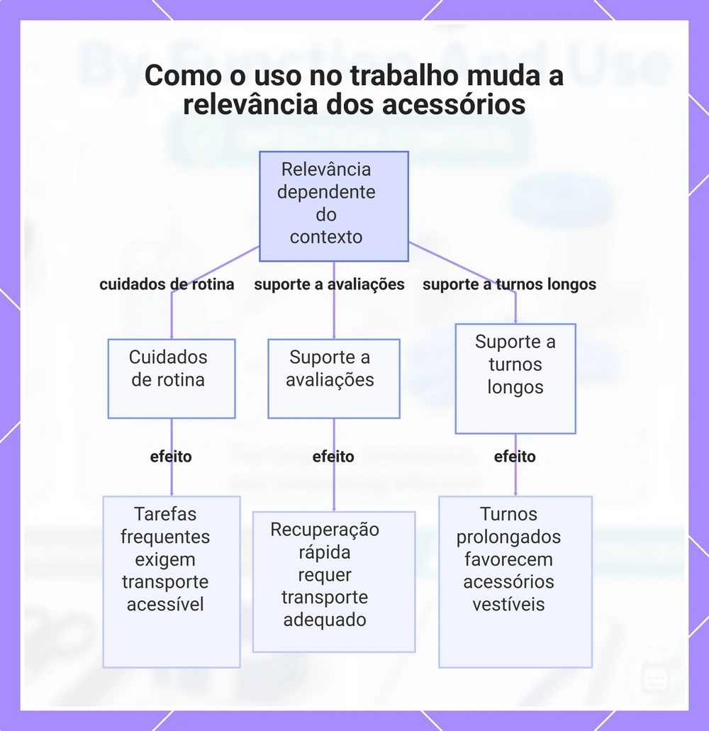 Como o uso no trabalho muda a relevância dos acessórios