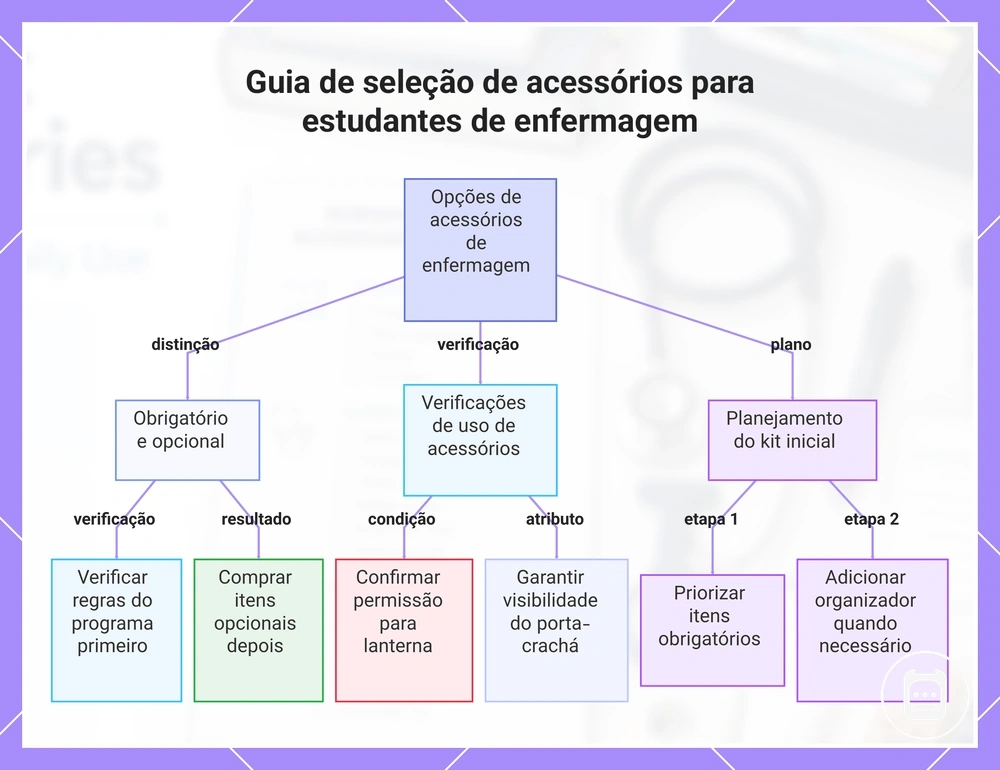Guia de seleção de acessórios para estudantes de enfermagem